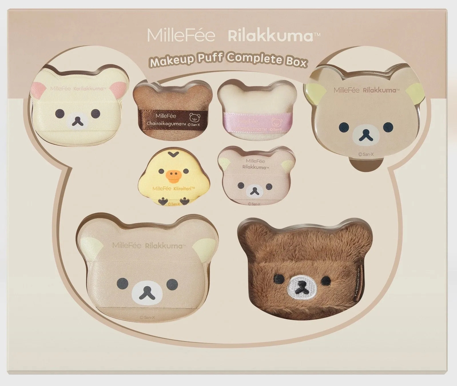 ミルフィーとリラックマのコラボメイクアップパフセット