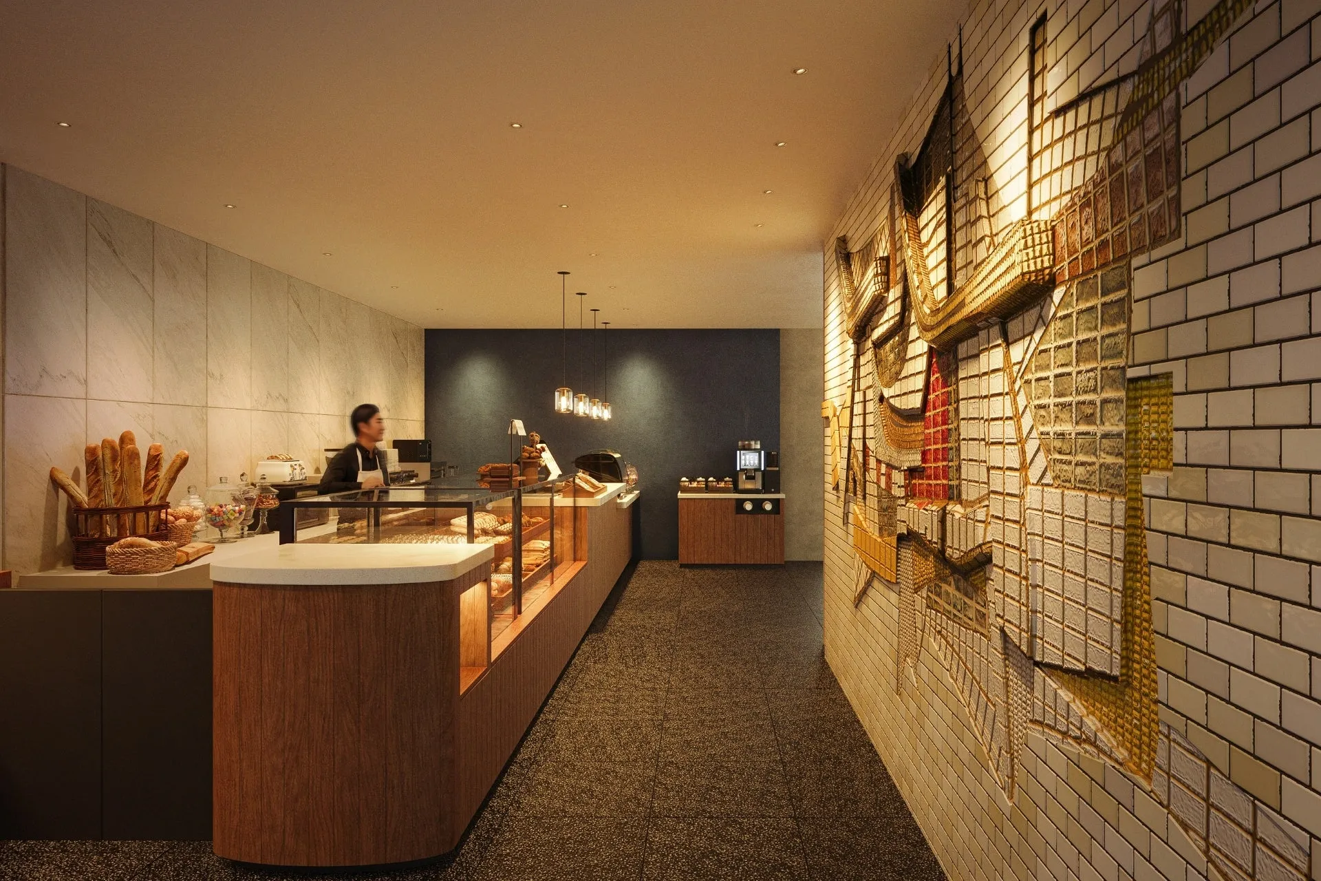 OMO7横浜のベーカリーとモザイクアート