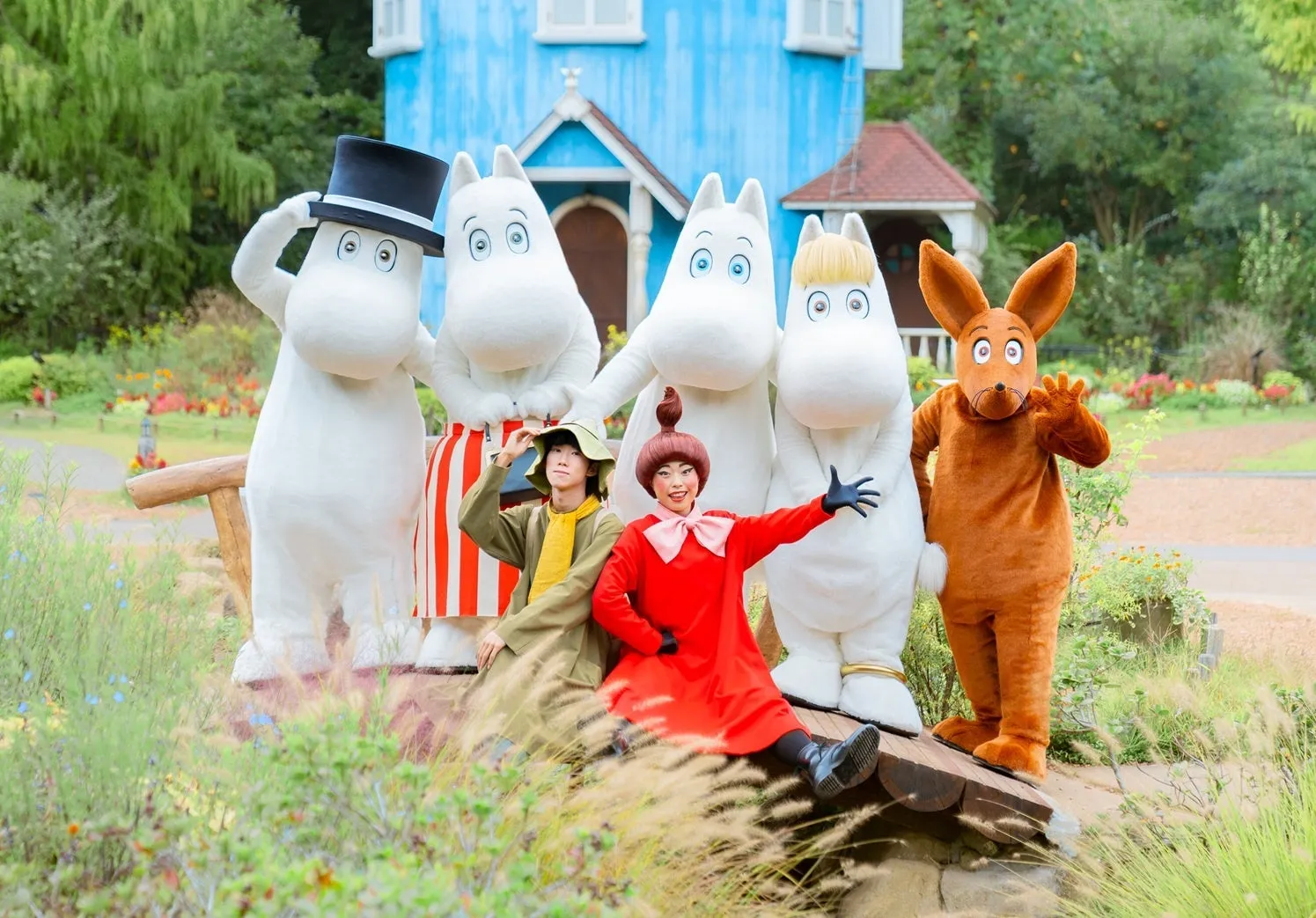 ムーミンバレーパークでのムーミン一家と仲間たち