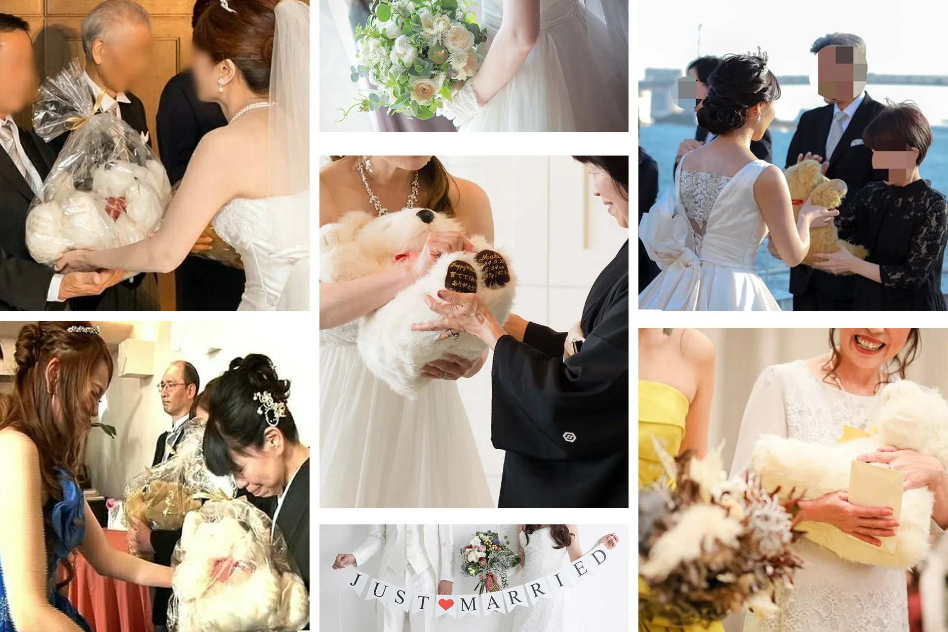 結婚式で体重ベアを贈る花嫁