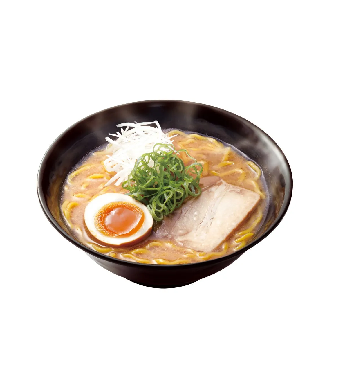 濃厚スープのラーメン、チャーシューと半熟卵入り