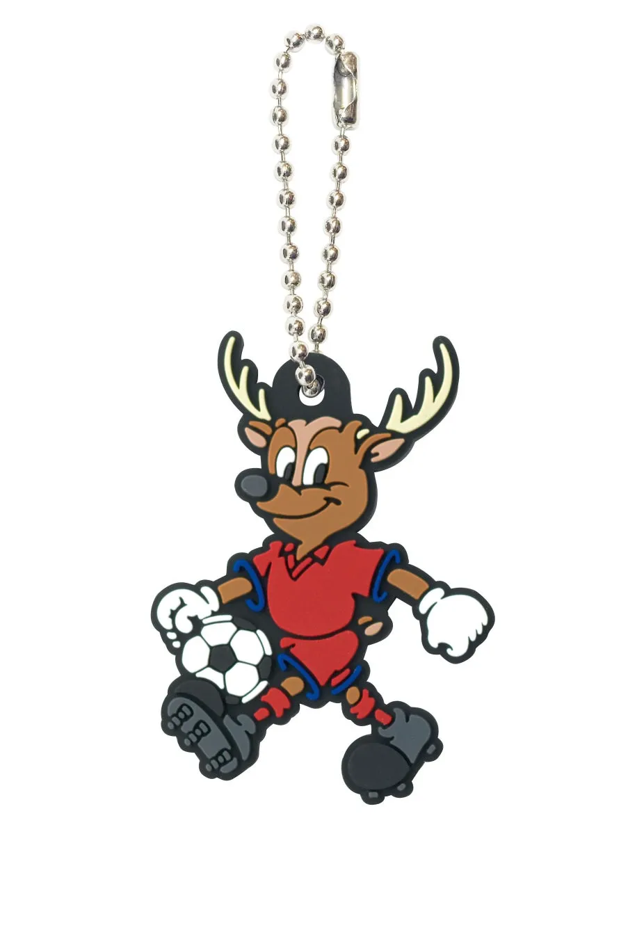 鹿キャラクターのサッカーキーホルダー