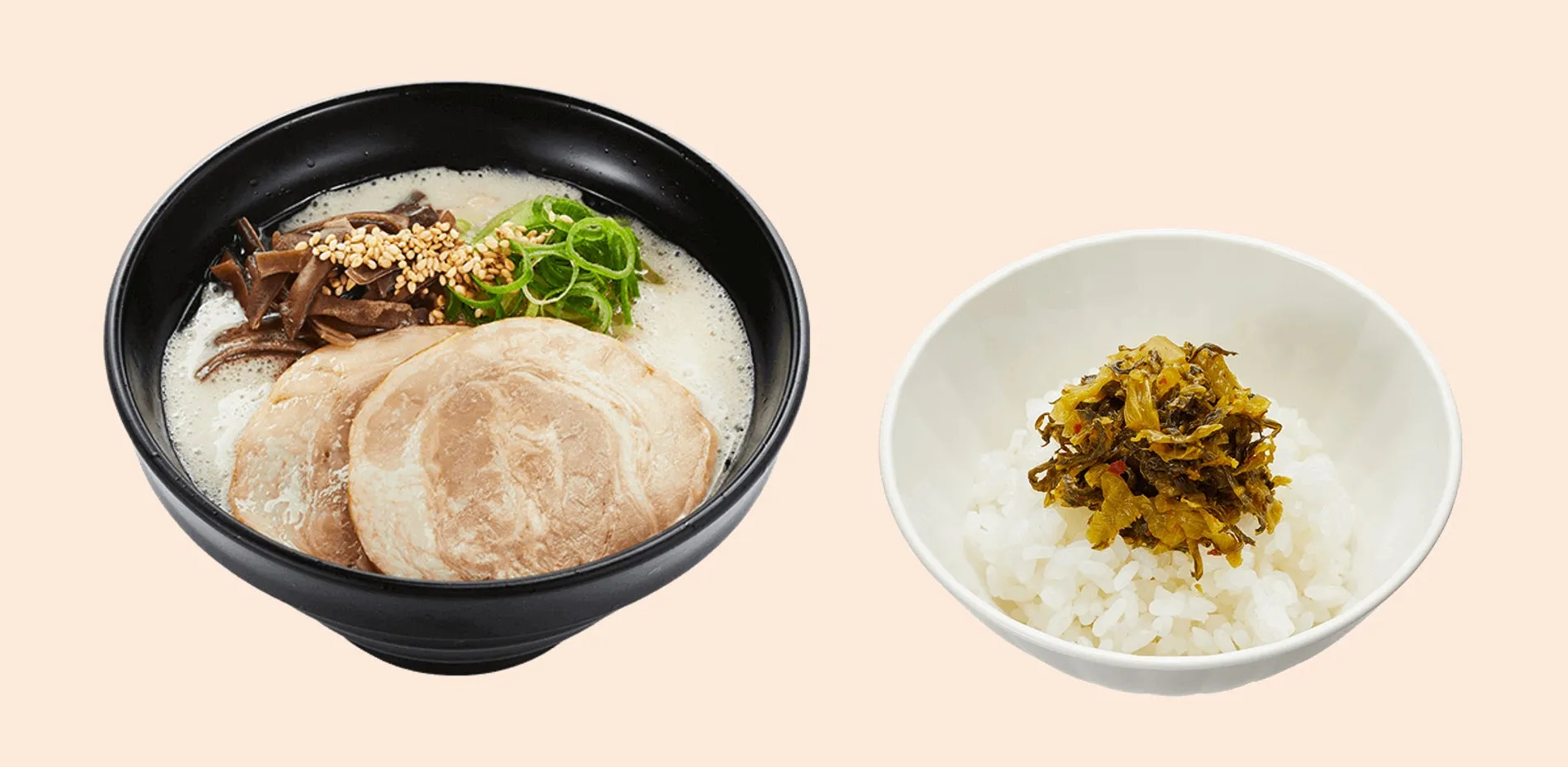 ラーメンと高菜ご飯のセット