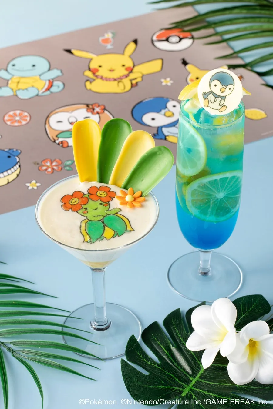 ポケモンコラボのカクテルと炭酸飲料
