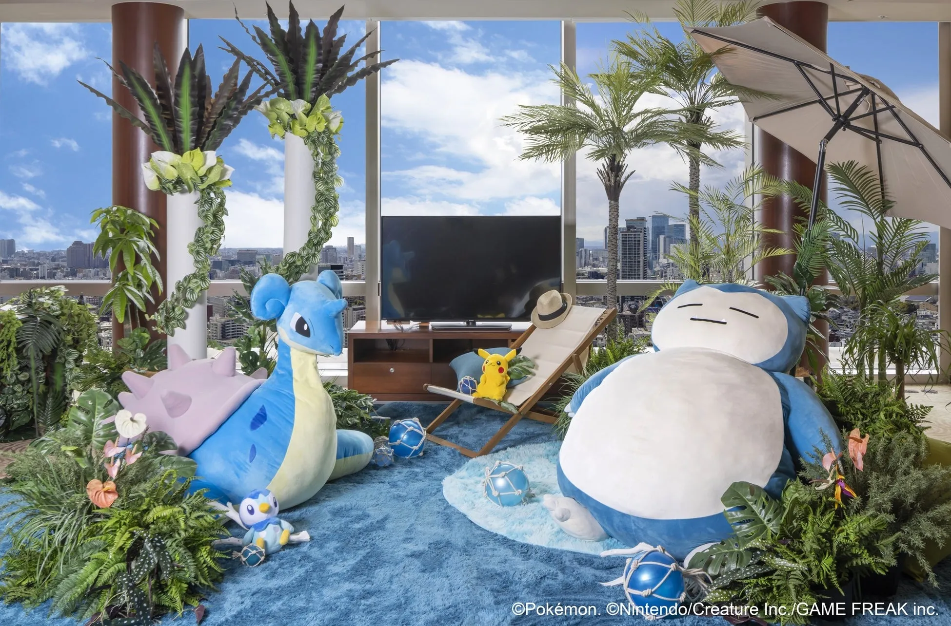 ポケモンのラプラスとカビゴンがいる部屋の風景