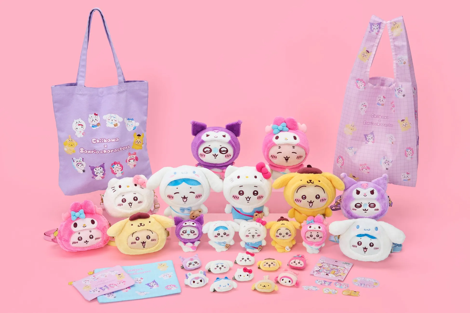 ちいかわとサンリオキャラクターズのコラボ商品イメージ