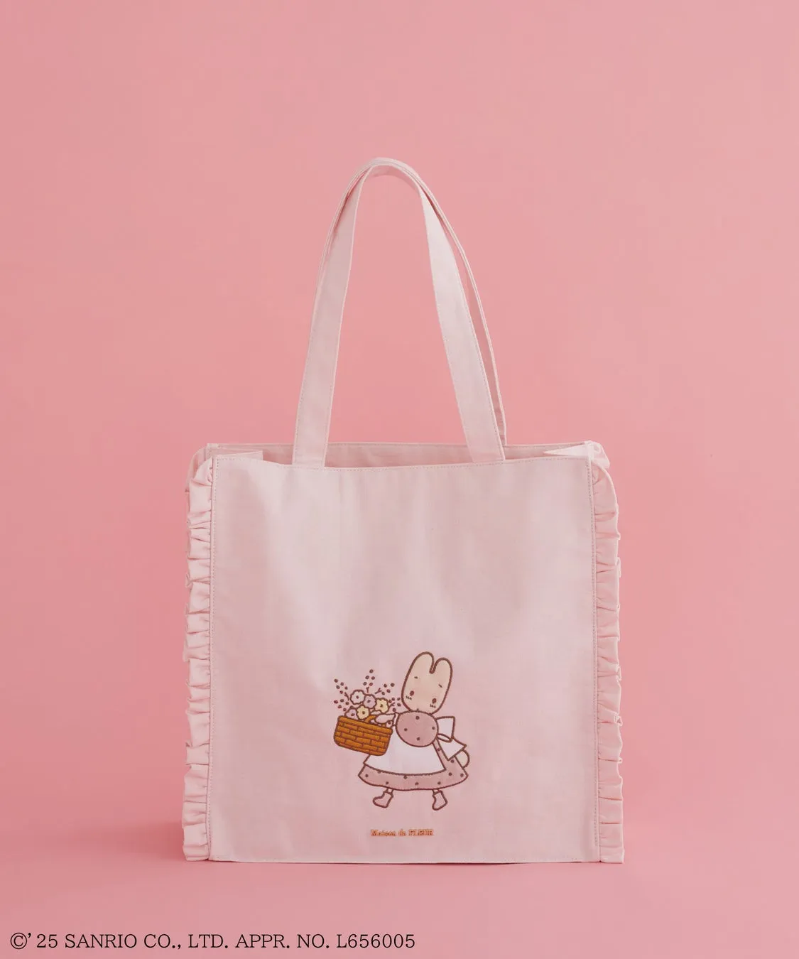 マロンクリーム フリルトートバッグ ピンク色 価格7,000円