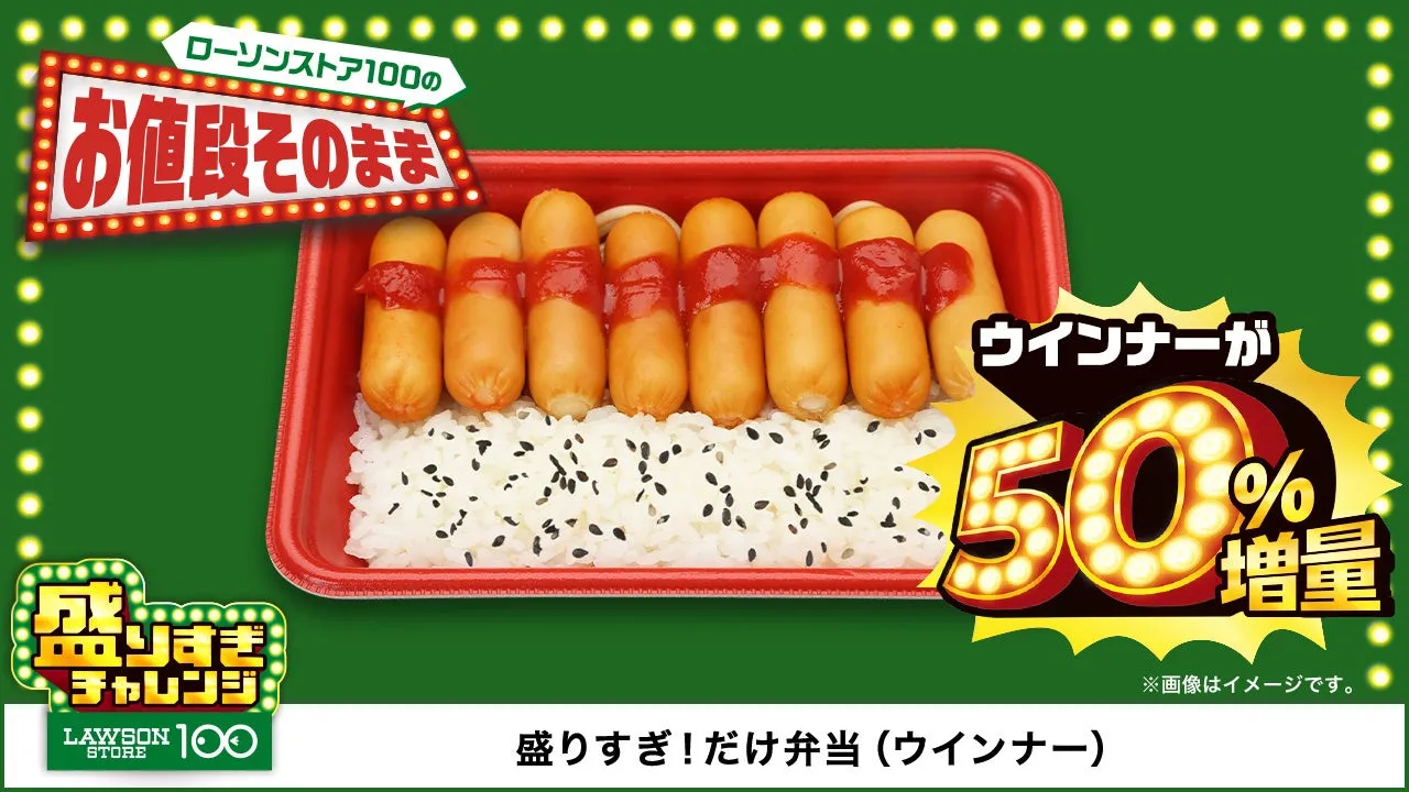 盛りすぎ!だけ弁当(ウインナー)