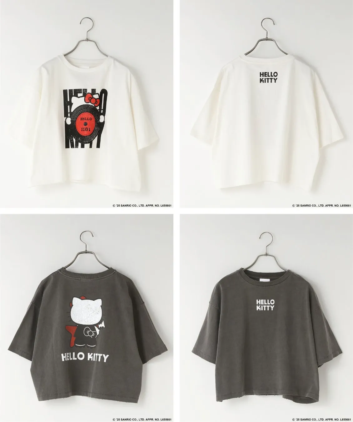 KITTY SHORT TEE レディースロックテイストのショート丈Tシャツ