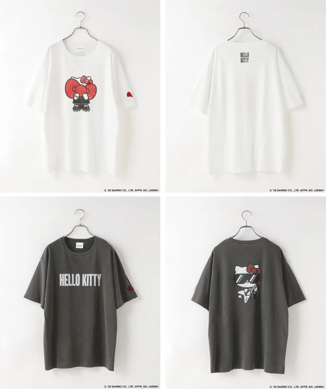 KITTY BIG TEE レディースロックテイストのビッグシルエットTシャツ