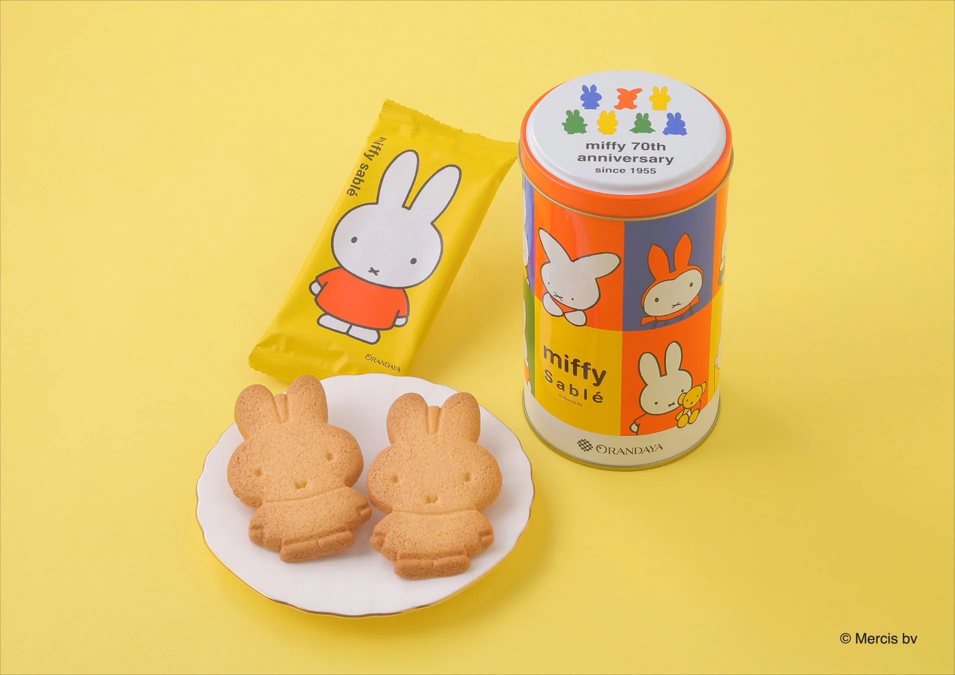 2025年6月13日から発売されるミッフィーサブレ5枚入70周年丸缶
