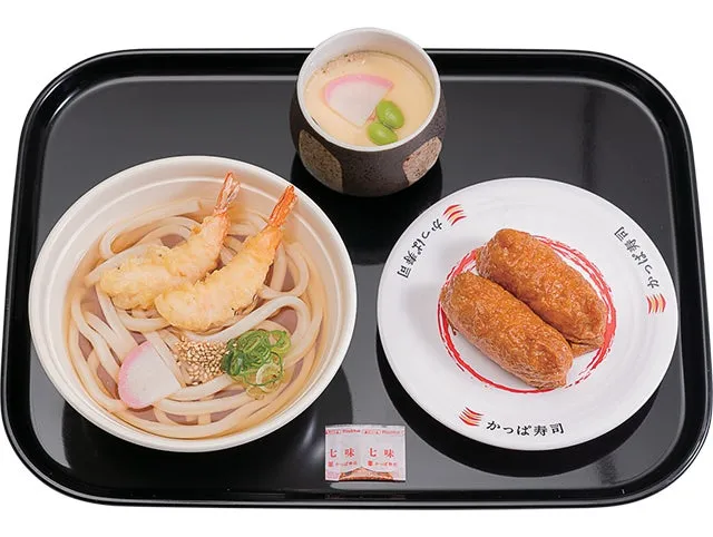 「えび天うどん・茶碗蒸し・いなり2個セット」690円(税込)~