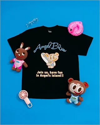 エンジェルブルー・日焼けナカムラくんTシャツ ブラック