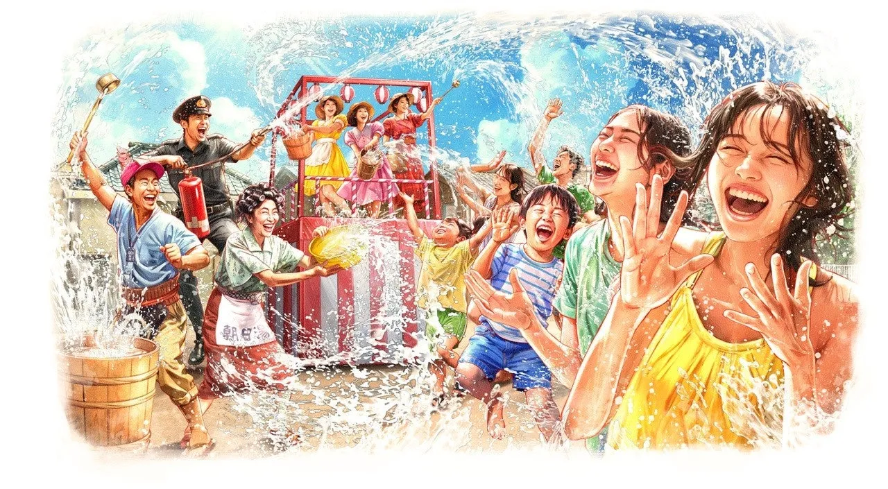 西武園ゆうえんち水掛けイベントの参加者たち
