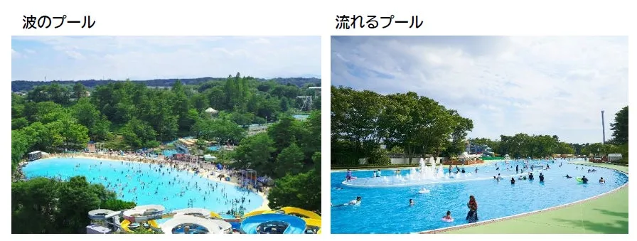 西武園ゆうえんちの波のプールと流れるプール