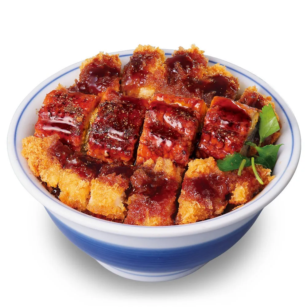 うなぎの蒲焼き倍盛りとロースカツの合い盛り丼の商品写真