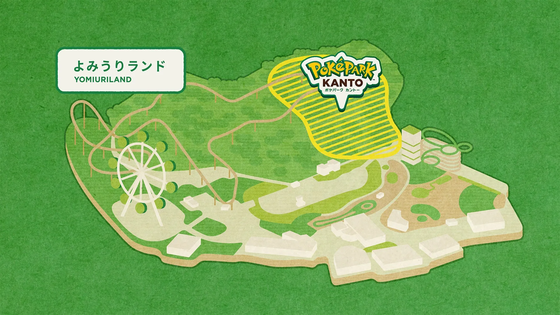 よみうりランドのポケパークカントーエリアマップ