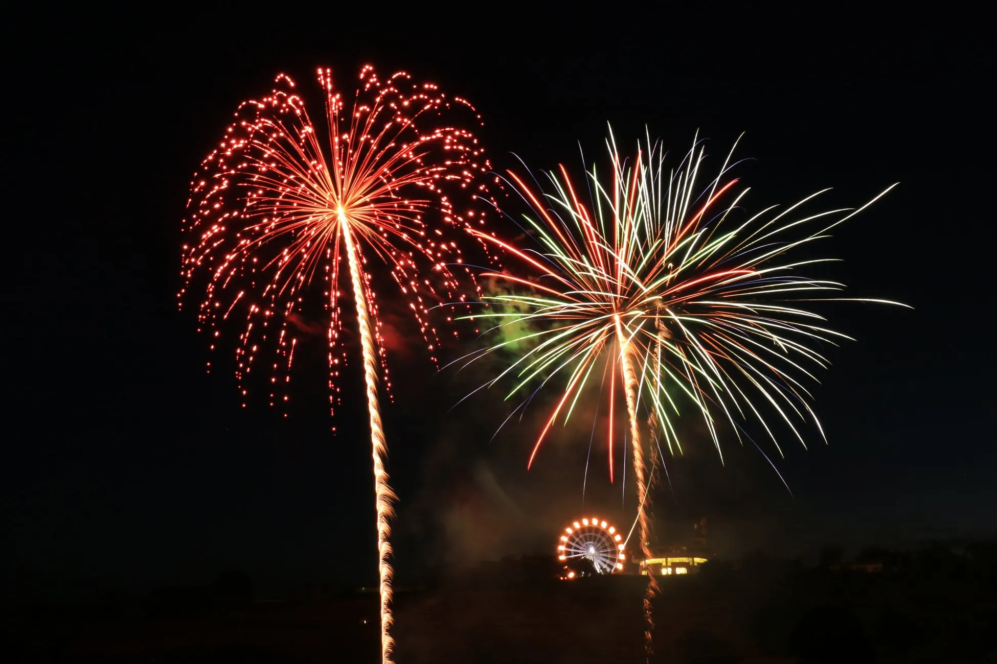 マザー牧場の夜空に打ち上がる花火