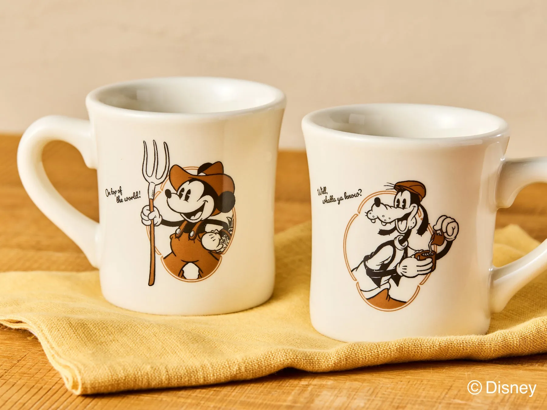 ミッキー＆グーフィーデザインのマグカップ（表裏アート）