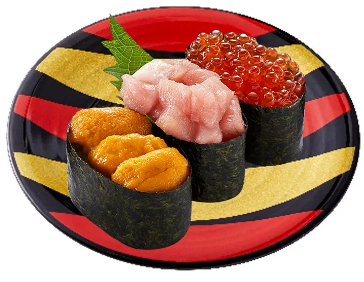 特盛!贅沢軍艦三昧三貫 690円(税込)~ の軍艦画像