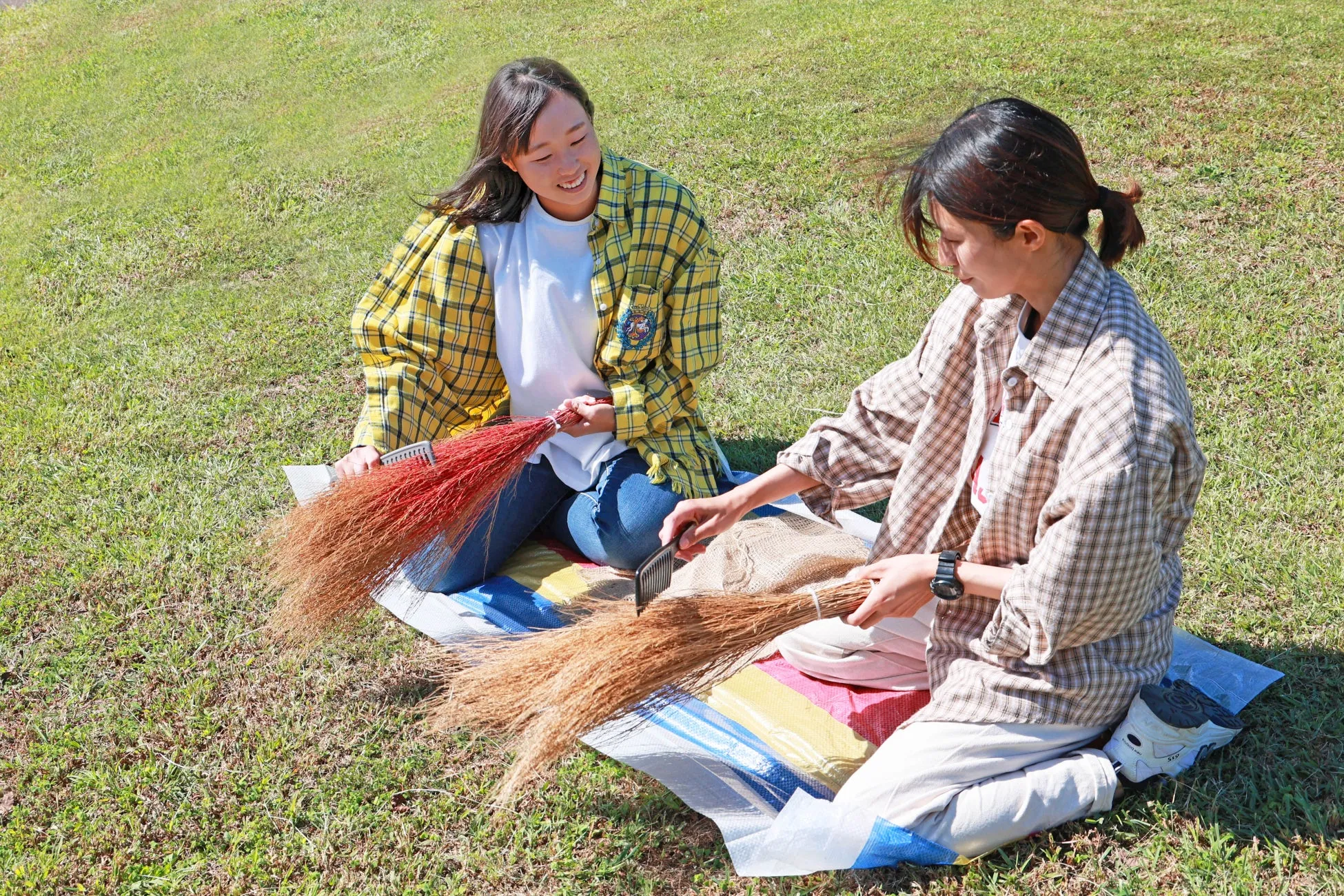 マザー牧場「コキアのほうき作り体験」