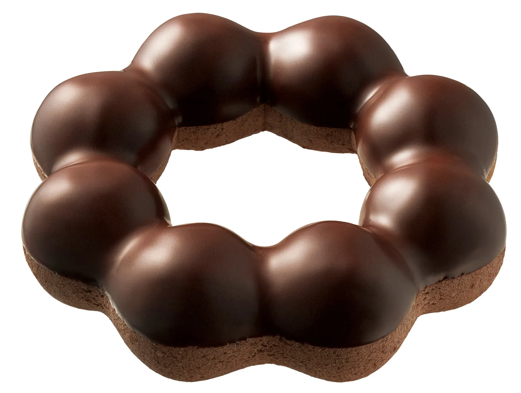 ポン・デ・ダブルショコラ ヘーゼルナッツ風味とバニラ風味が隠し味の生地にチョコレートコーティング