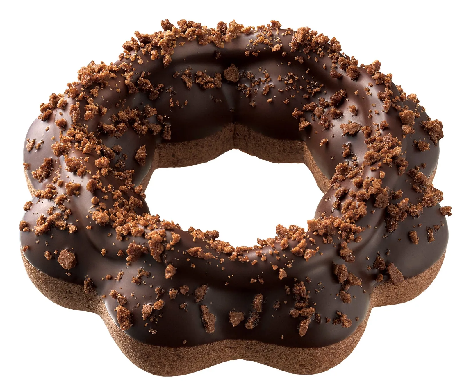 ポン・デ・濃厚ショコラカスタード 濃厚ショコラカスタードクリームとチョコレートコーティングにチョコクランチトッピング