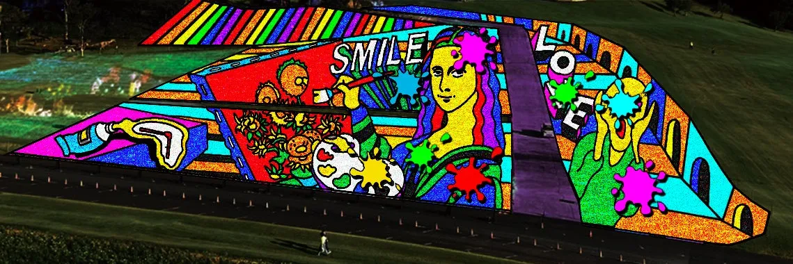 東京ドイツ村のポップアート風イルミネーション