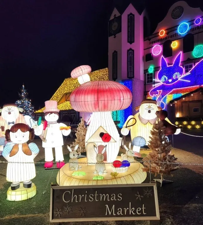 東京ドイツ村イルミネーションのクリスマスマーケット