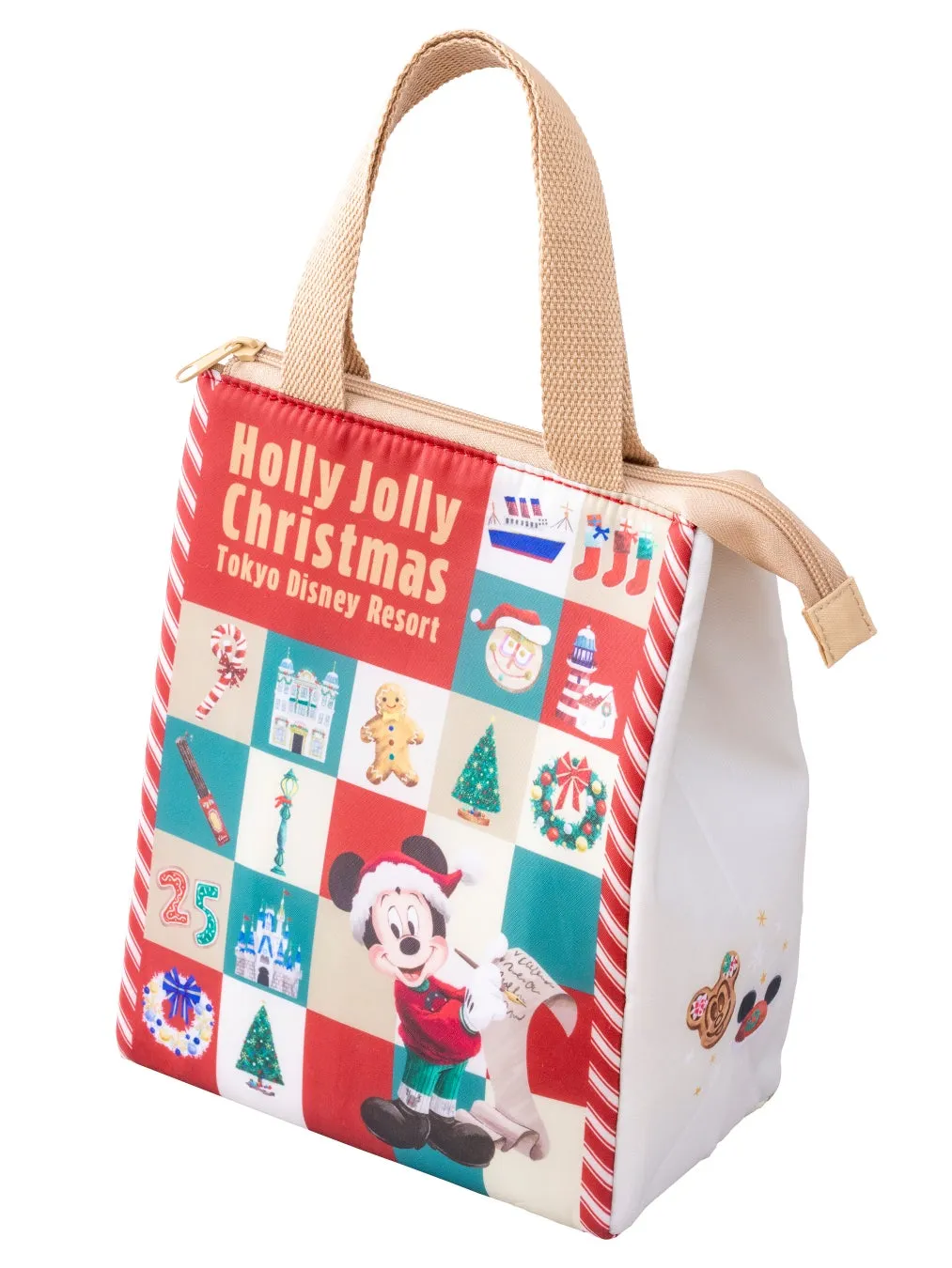 ミッキーマウスデザインのクリスマススーベニアランチケース