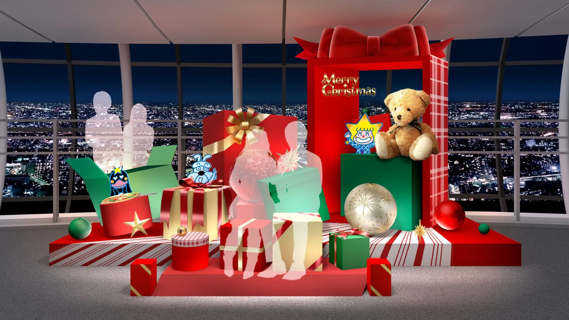 天望回廊 フロア445 ウェルカムエリアのクリスマス装飾イメージ
