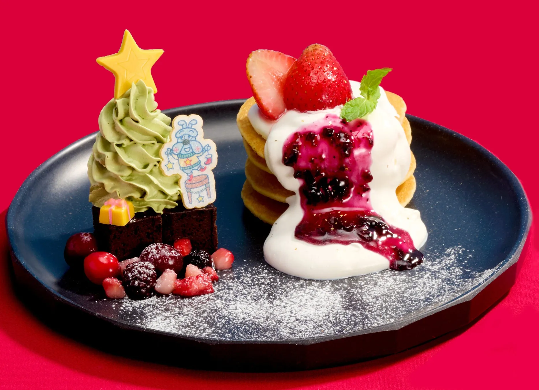 たっぷりクリームのツリーパンケーキプレート(1,320円/税込)