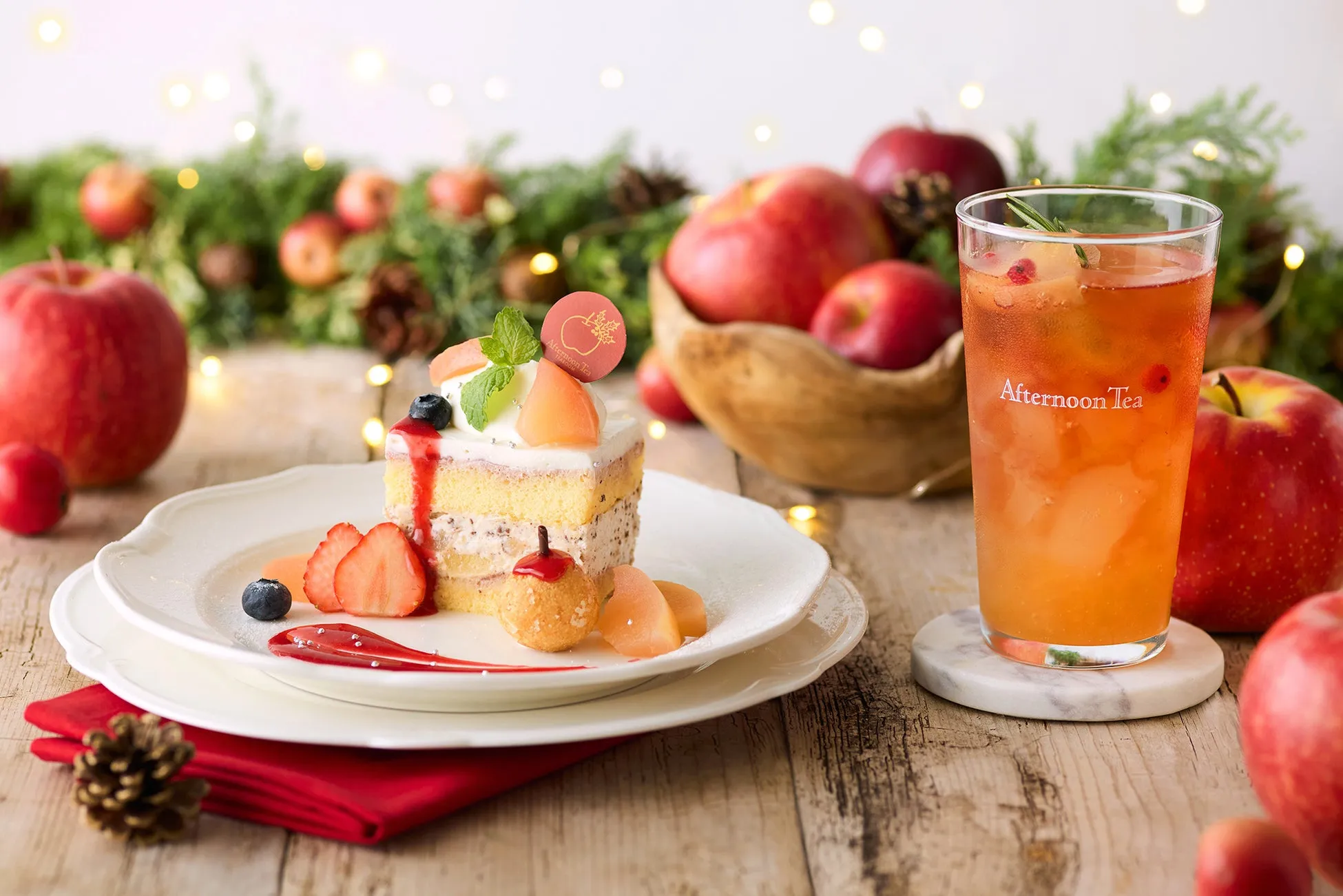 アップルティーやりんごスイーツのクリスマスメニュー