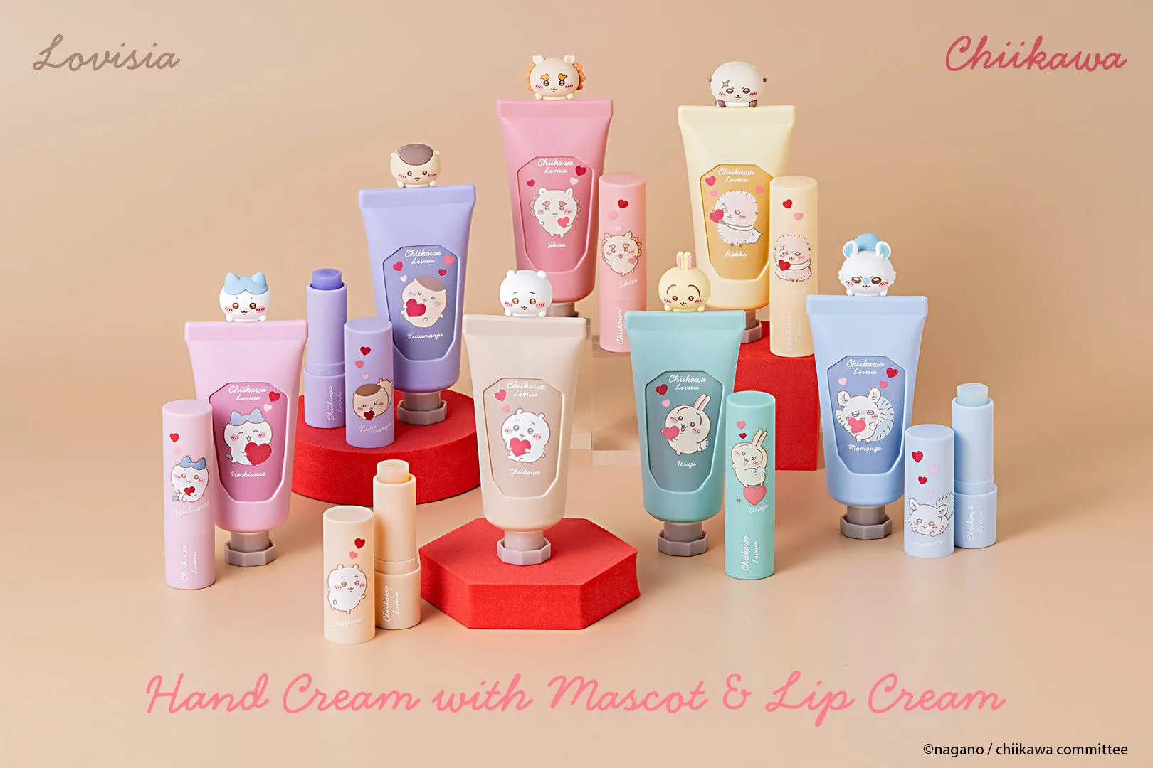 Lovisia ちいかわマスコットハンドクリームとリップクリームのイメージ画像