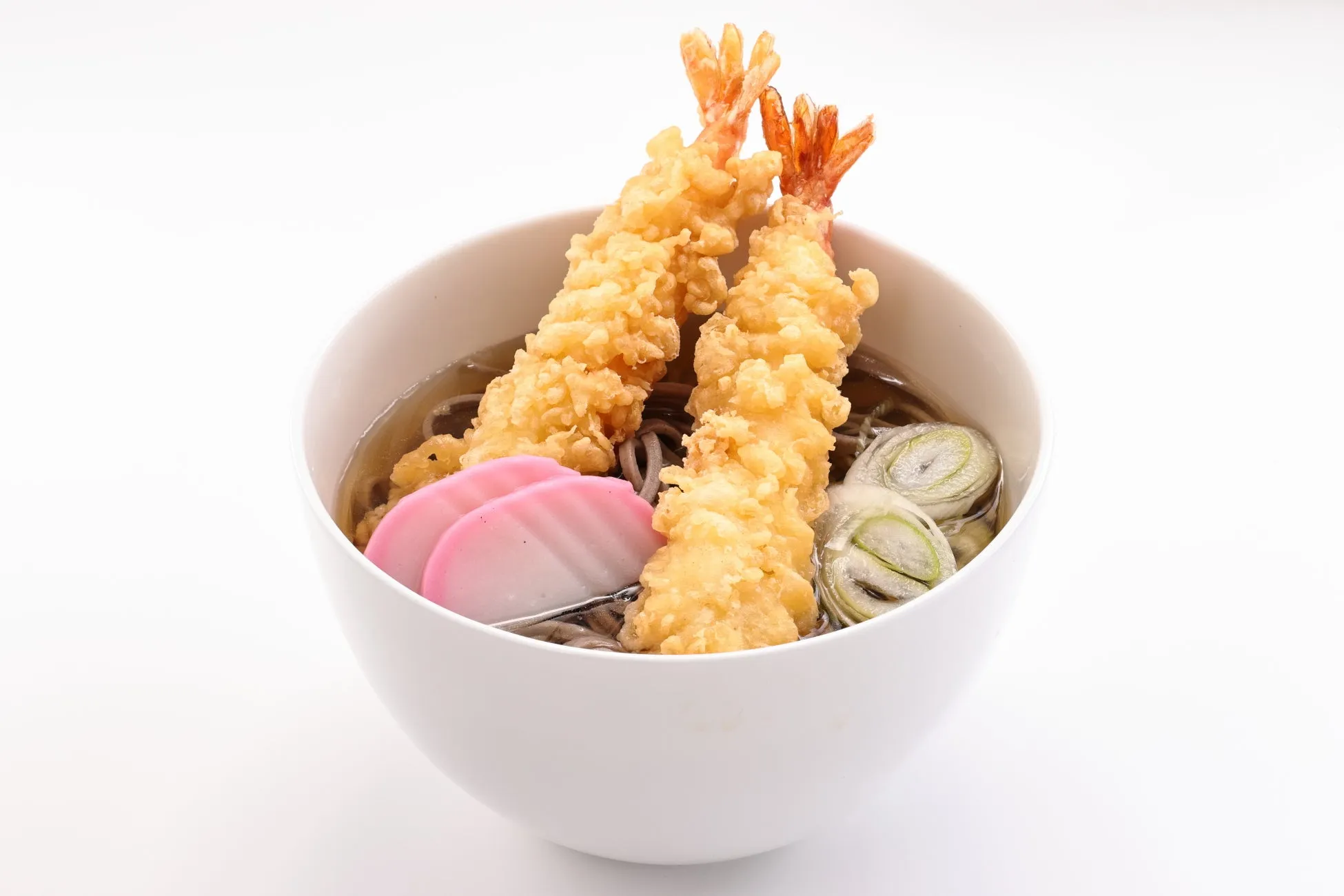 エビ天が乗った蕎麦の画像