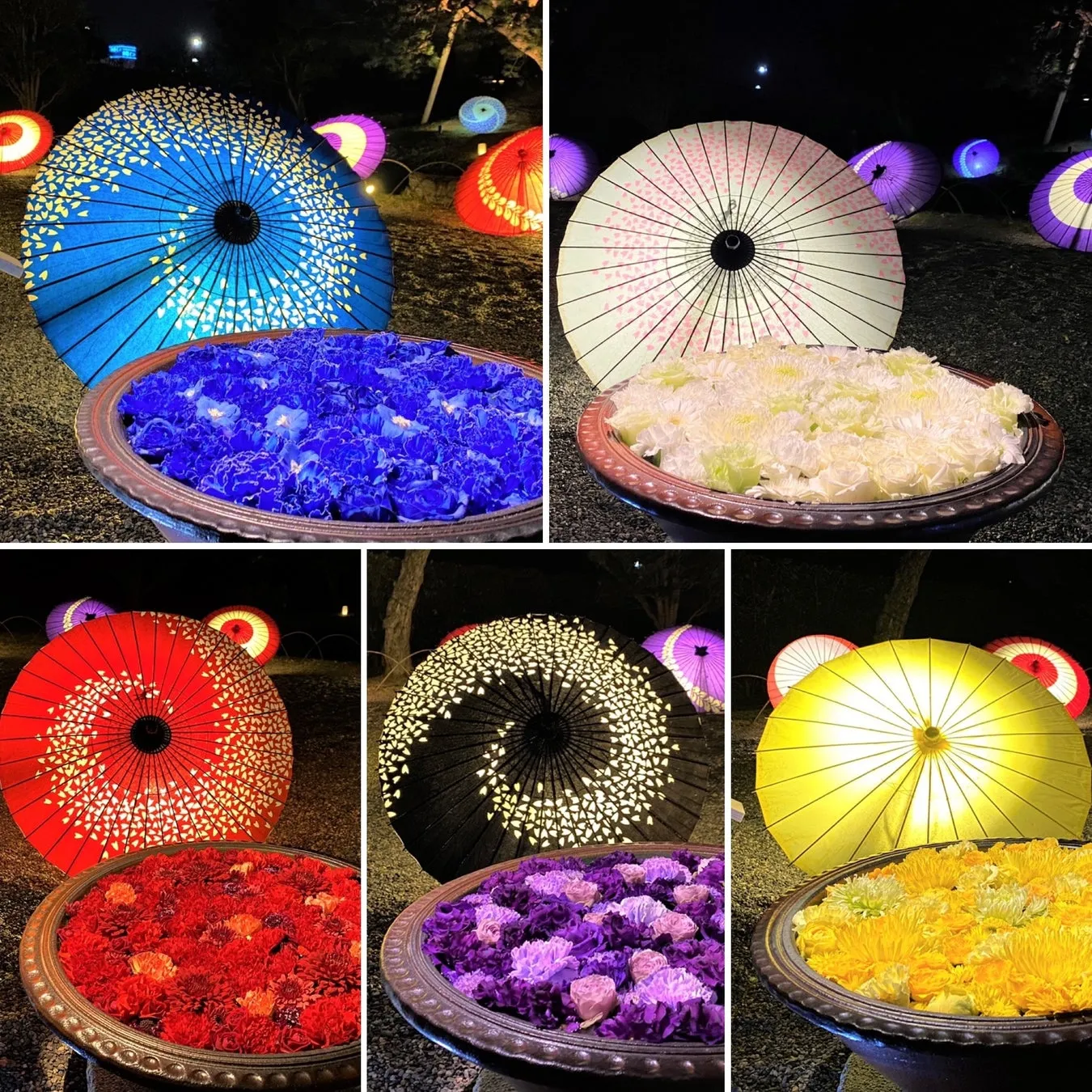 五常の教えを表現した花手水と和傘