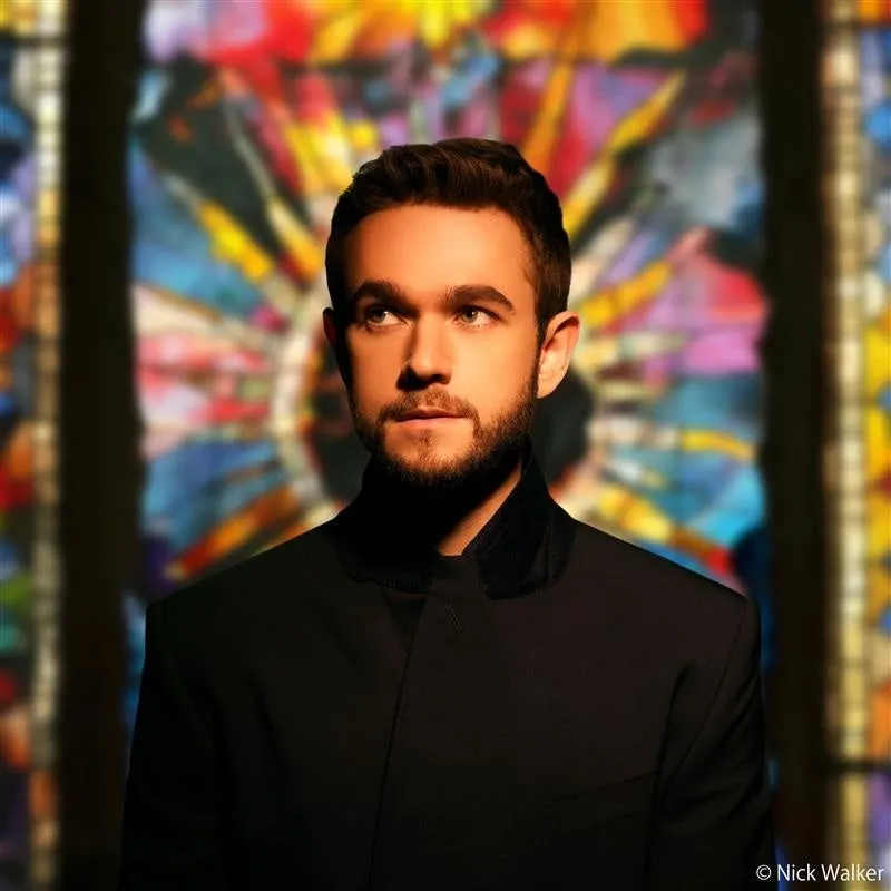 Zedd with a stained glass background