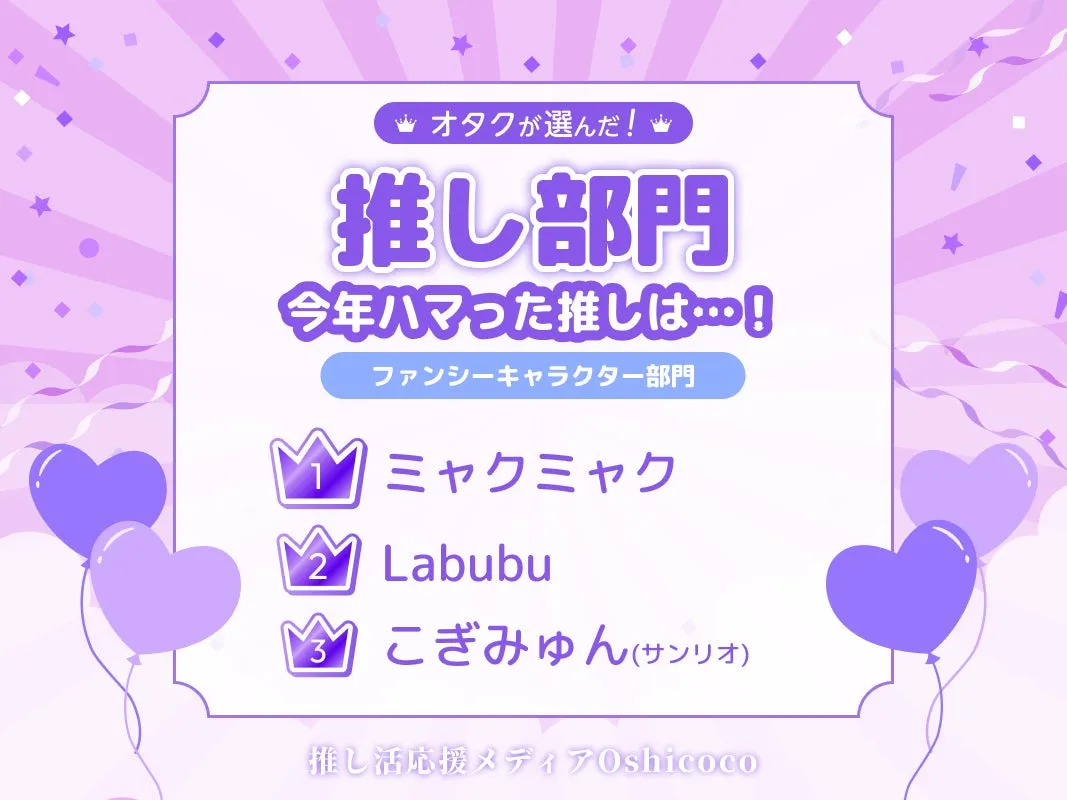 ファンシー系キャラクター部門で1位のミャクミャク