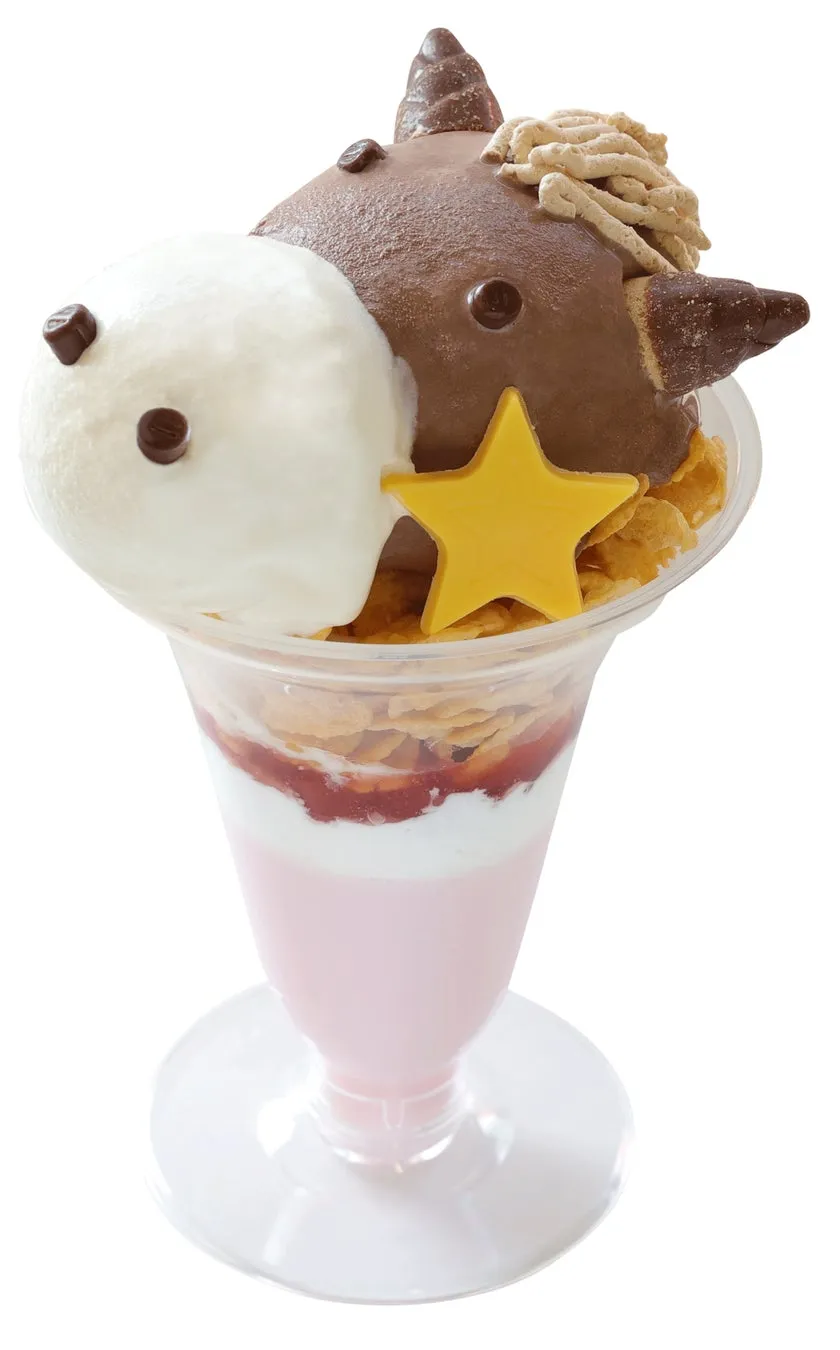 うま年デザインのパフェ