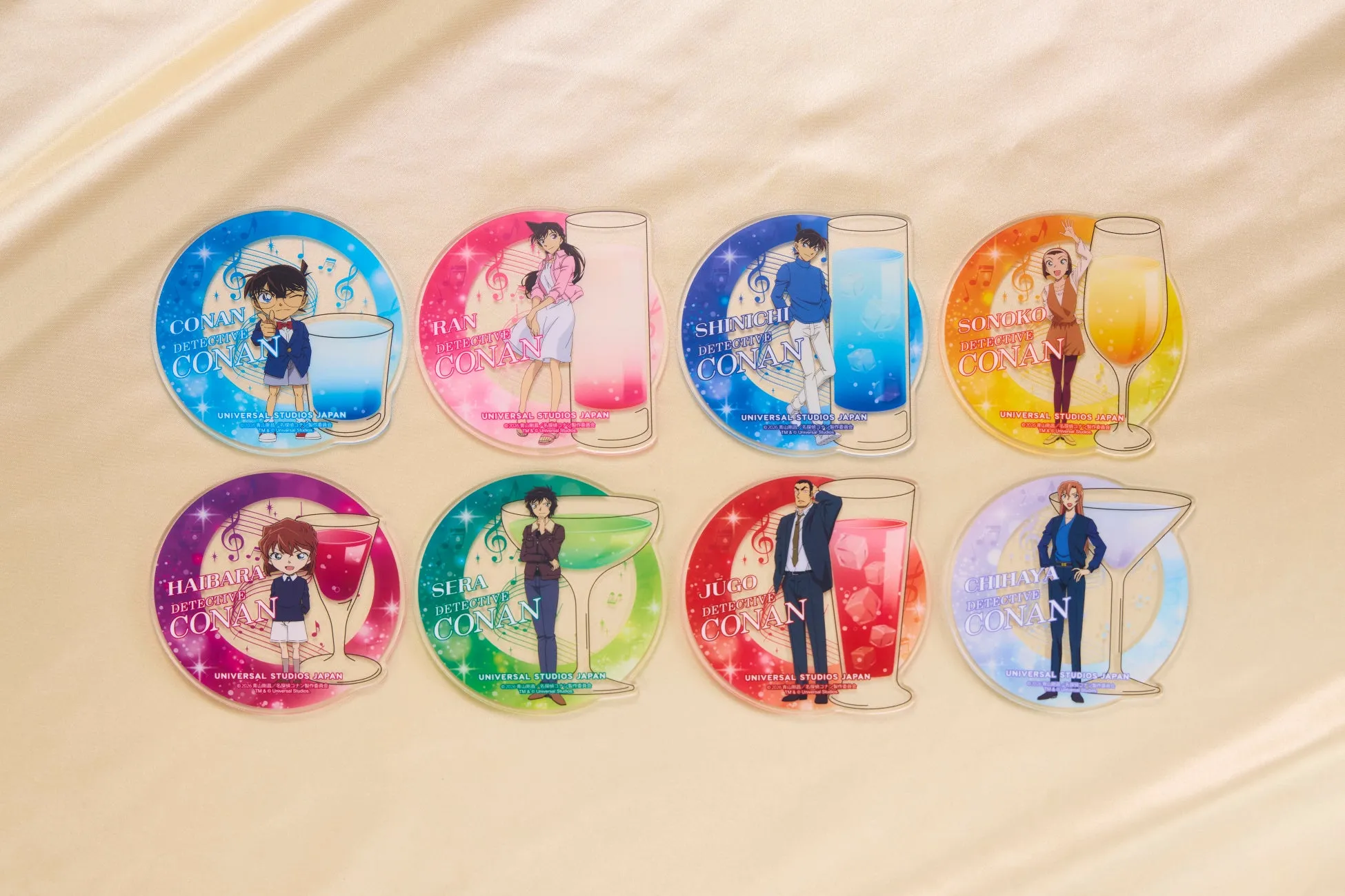 名探偵コナンのカラフルなコースターセット