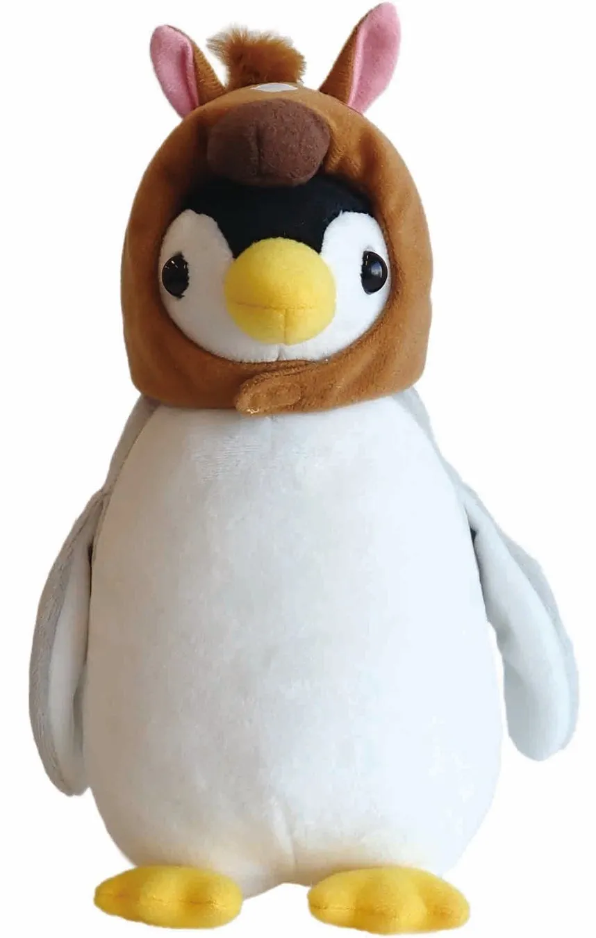 馬の帽子をかぶったペンギンのぬいぐるみ