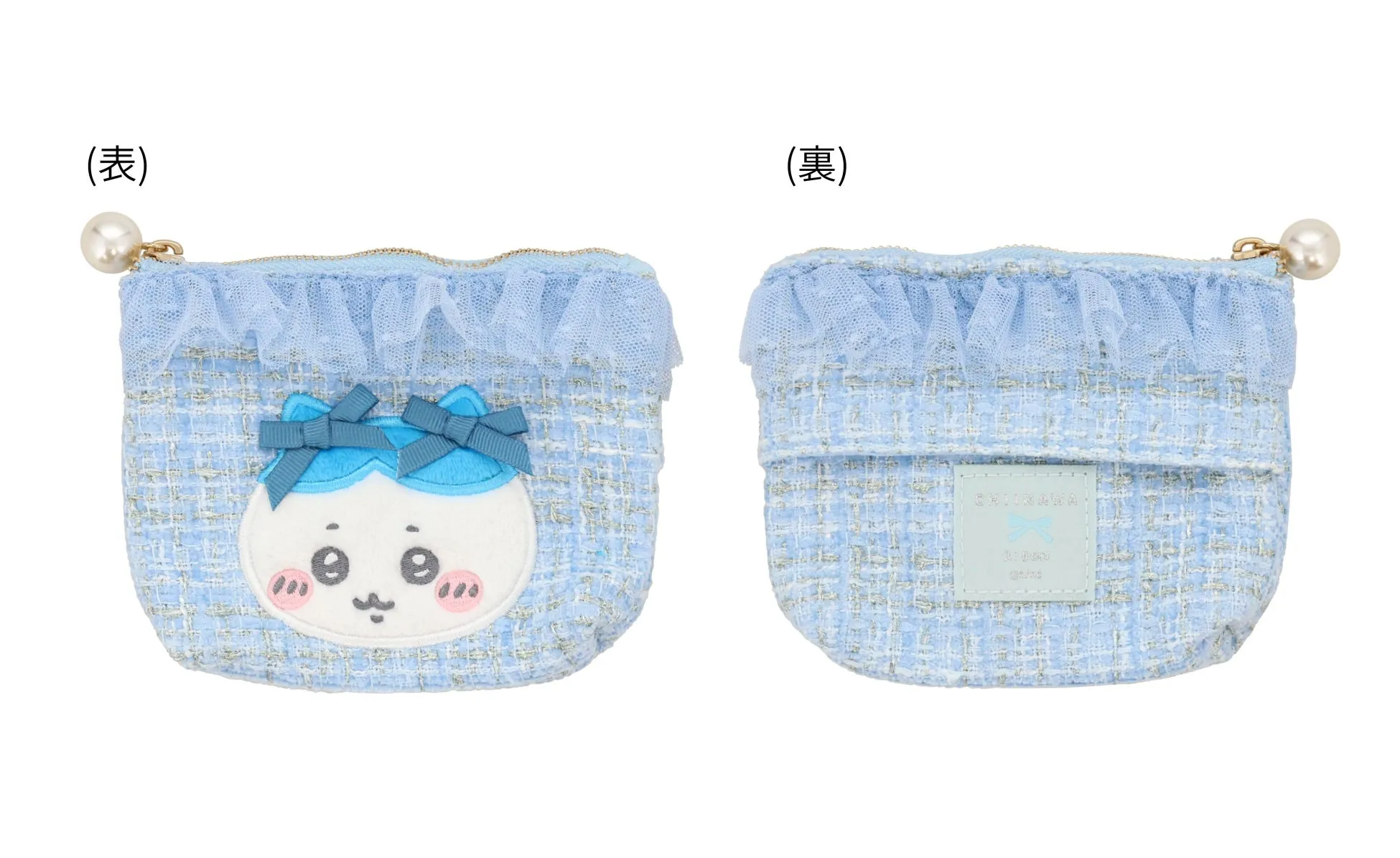 CWツイードティッシュポーチ ハチワレデザイン