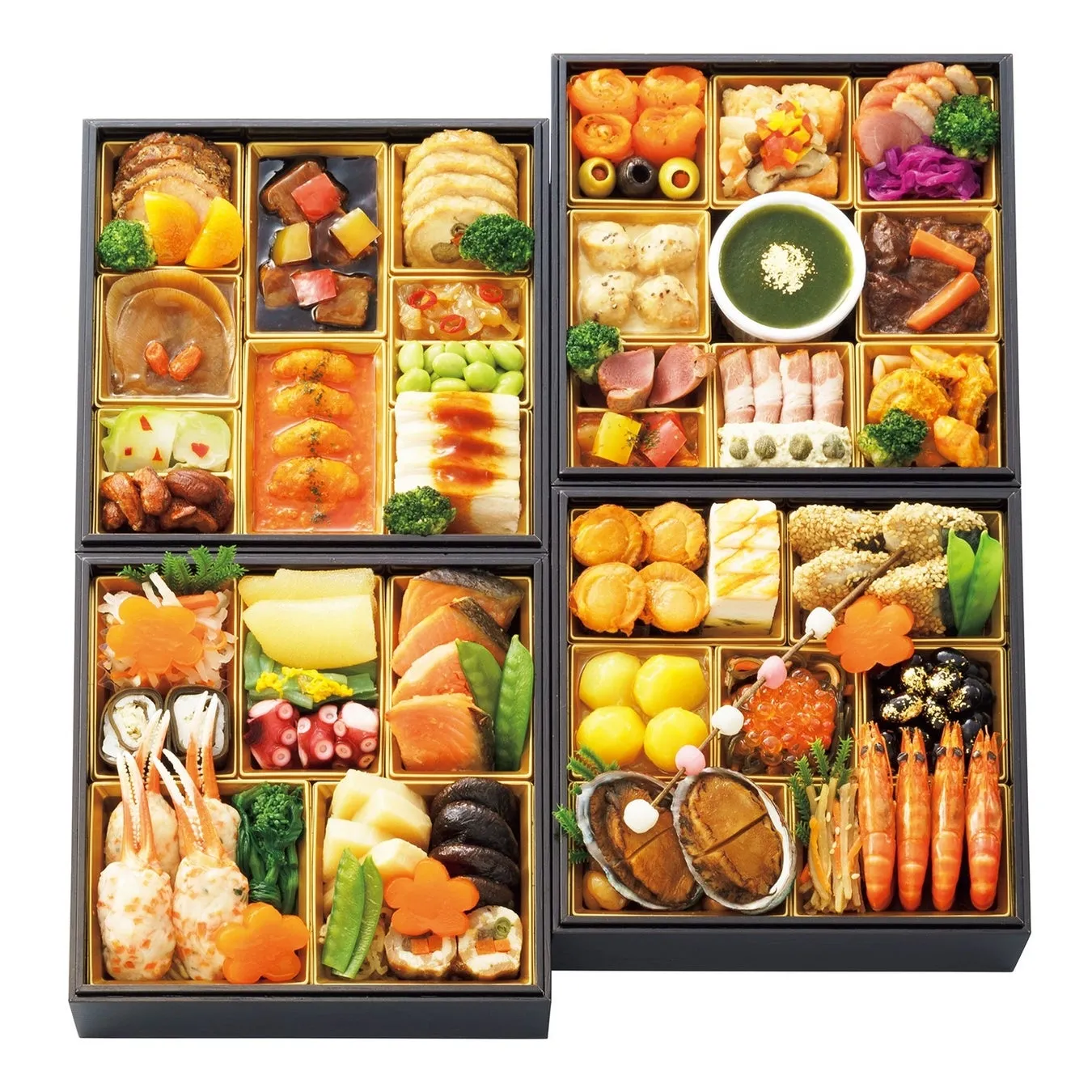 タカシマヤオリジナル 和洋中おせち料理 『雅彩』の盛り付け写真