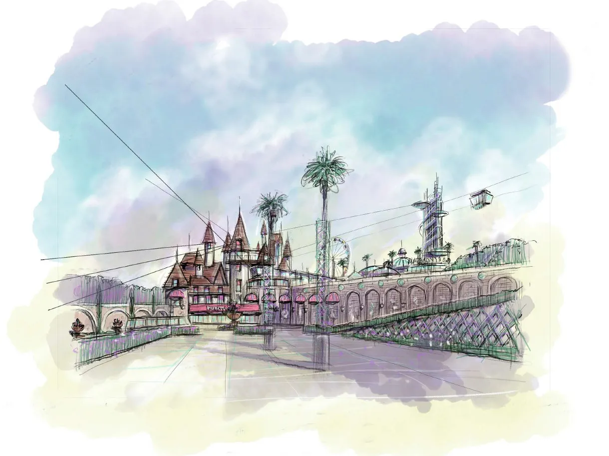 ハーモニーランドのエンタメリゾート化イメージイラスト