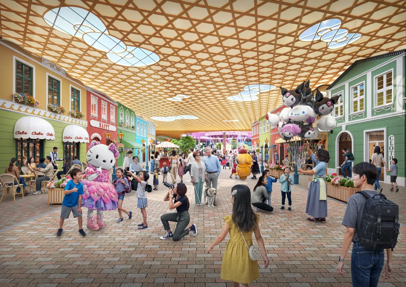 ハーモニーランドの賑やかなストリート風景