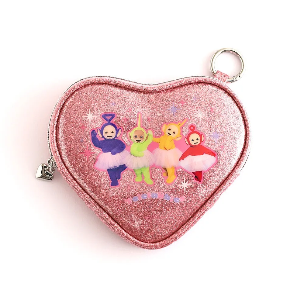 ハート型ミニポーチのライトピンク色