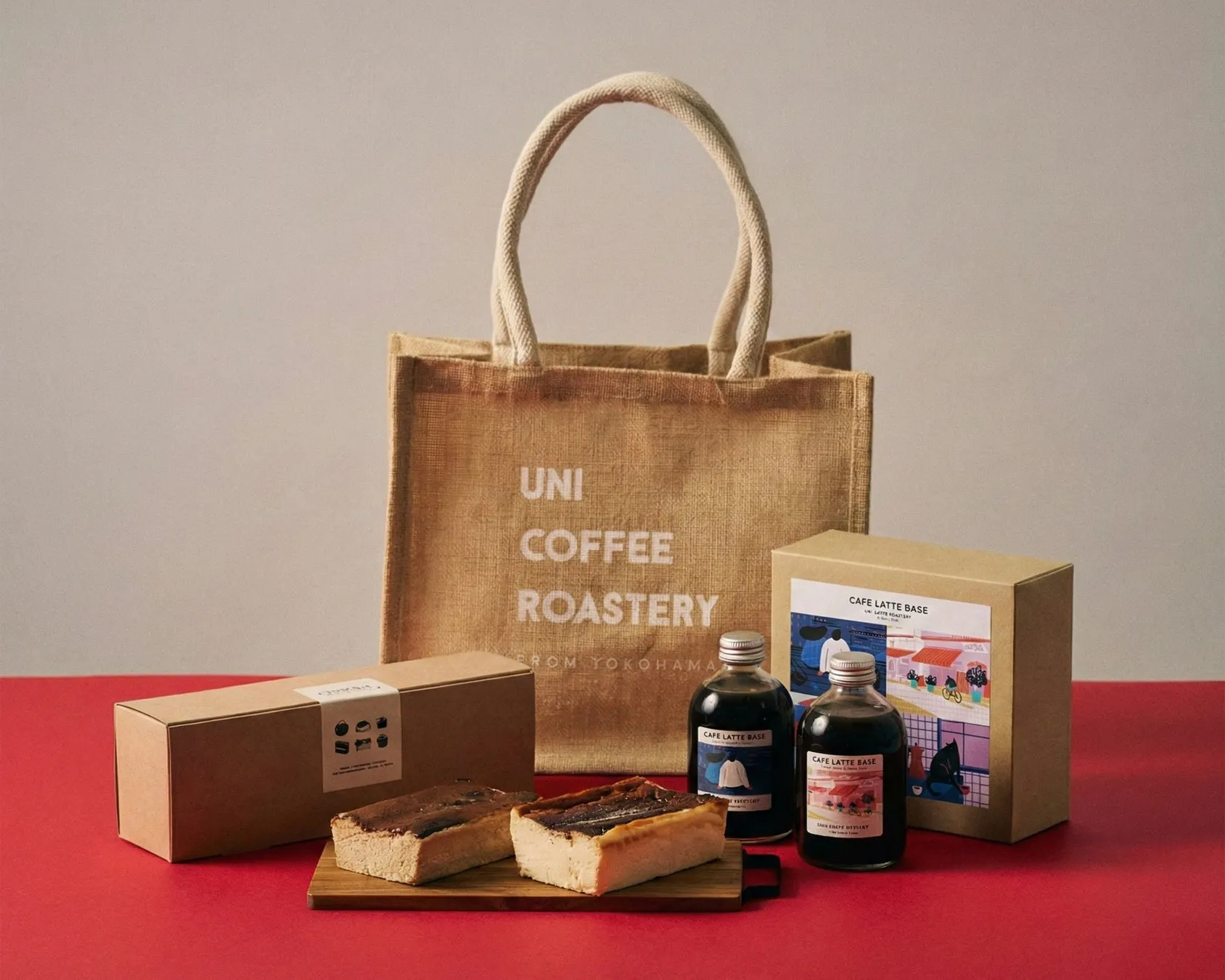 福袋 SPECIAL 内容イメージ バスチー2種にラテベース2本とジュートバッグ