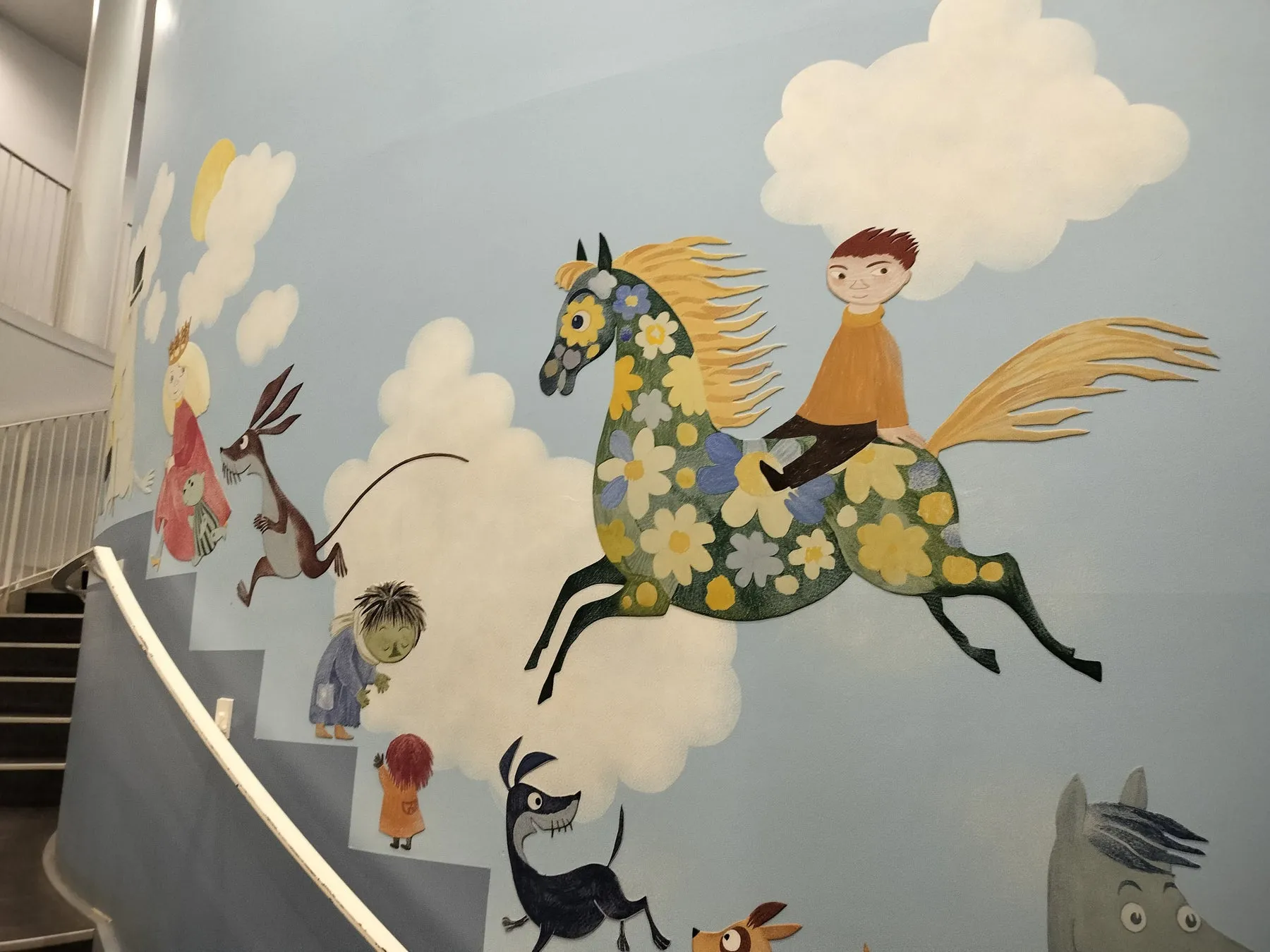 カラフルな馬の壁画