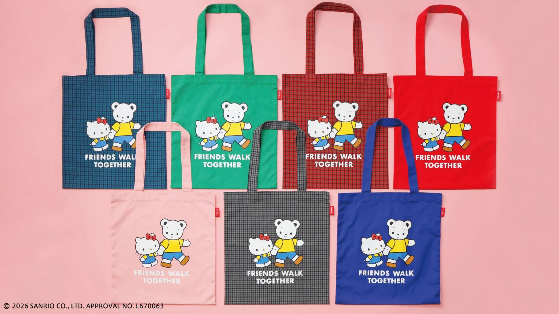 コラボのトートバッグとチェック柄トートバッグ