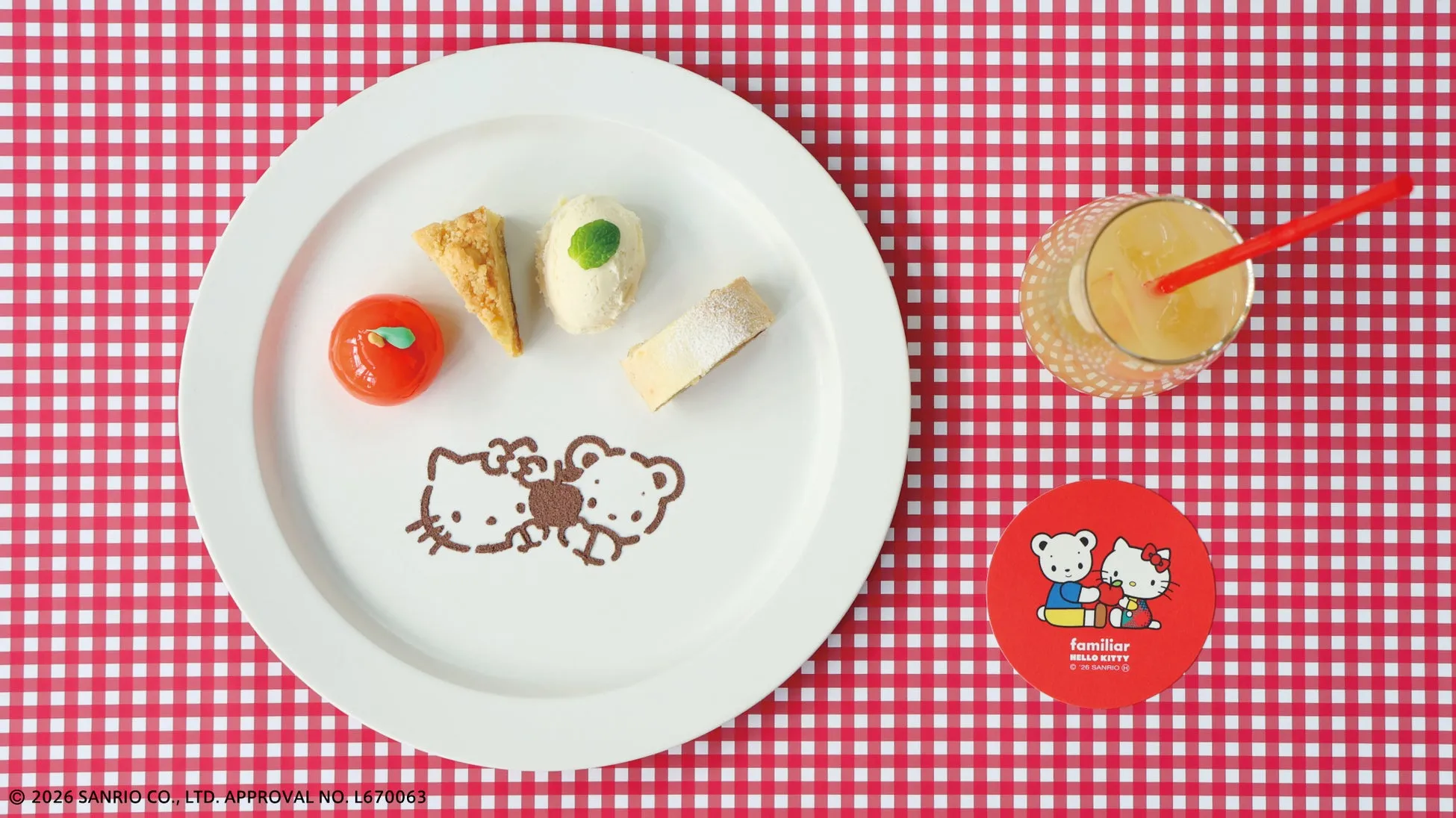 ファミリア神戸本店レストランのコラボスイーツプレート